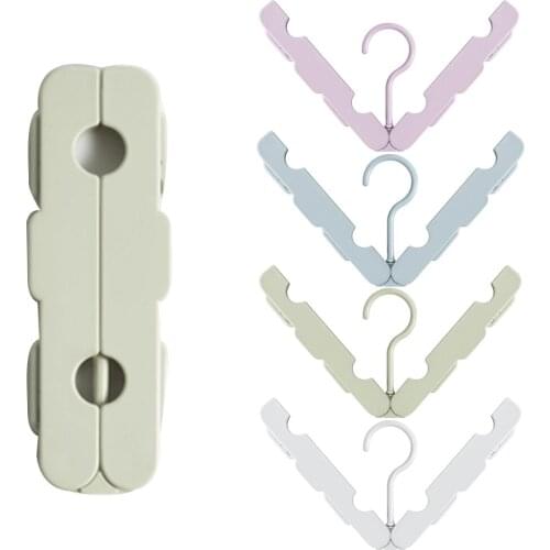 1pcs Portable Clothes Hanger Folding Plastic Travel Multifunction Foldable Household Magic Drying Rack Hanging