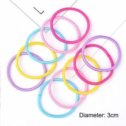 100pcs Korean Childrens Elastic Rope Rings Hairband Girl DIY Colorful Rope Ponytail Jewelry Accessories Multicolor Holder H3Z5