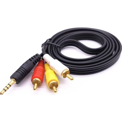 3.5mm To 3 RCA AV A V TV Video Cable Cord Lead for Archos MP3 MP4 Media Player