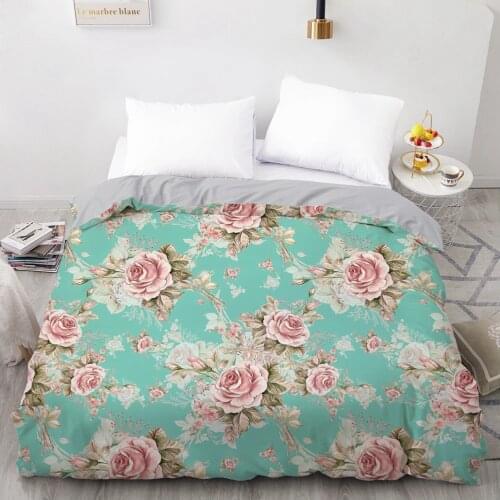 3D Duvet Cover Custom 180x210 140x210 Comforter/Quilt/Blanket case Twin Full Queen Bedding For Wedding Floral Microfiber