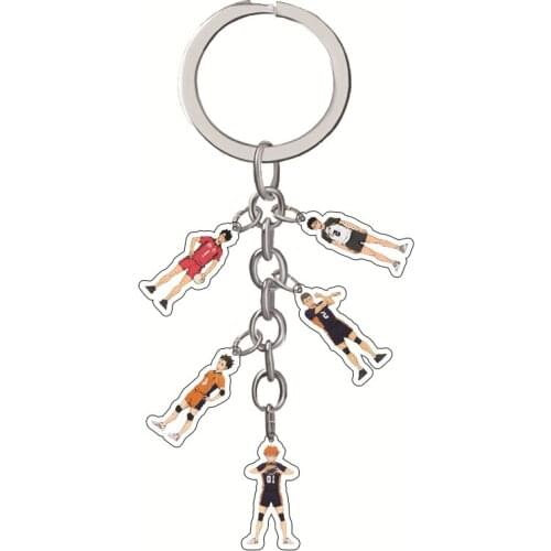 Anime Haikyuu!! Kenma Kozume Shoyo Hinata 5pcs/set Acrylic Pendant Keychain Figure Collection Model Toy Gifts Cosplay