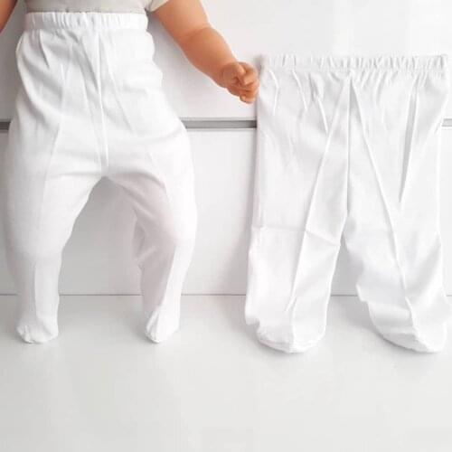 Patikli White Single Bottom Baby Combed Cotton Pants