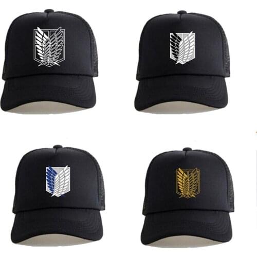 Fashion Attack on Titan Printed Baseball Cap Cotton Dad Hat Men Snapback 3D Embroidery Cap for Outdoor Hunting Hiking Fishing