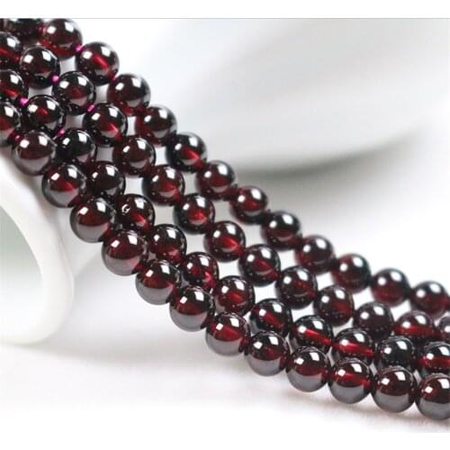 Grade AA Natural Garnet Beads 3mm-10mm Cherry Red Color NOT Dyed Smooth Polished Round 15.4 Inch Strand SL06