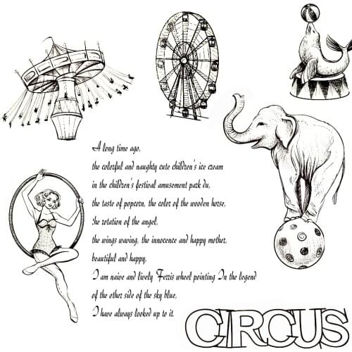 Circus Clear Stamps For DIY Scrapbooking Card Making Silicone Stamps Fun Decoration Supplies