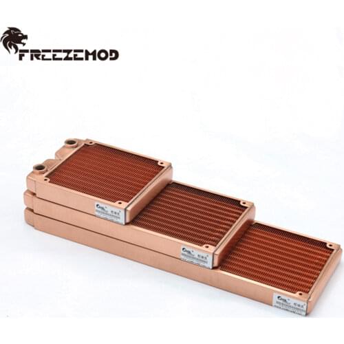 FREEZEMOD 240mm Red Copper Radiator Heat Exchanger Thread G1/4'' Thickness 24mm Water Cooler Heat Sink Water Cooling 550W