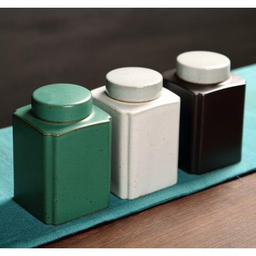 Earthenware Tea Unsealed Awake Cha Guan Ceramic Pot Kiln Vintage Pu-Erh Tea Green Tea Black Tea White Storage TankTeaJars TeaBox