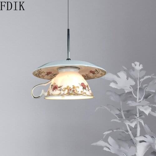 Creative Design Ceramic Pendant Lights Simple Led Hang Lamp Home Decor Kitchen Dining Room Light Fixtures Luminaire Suspension