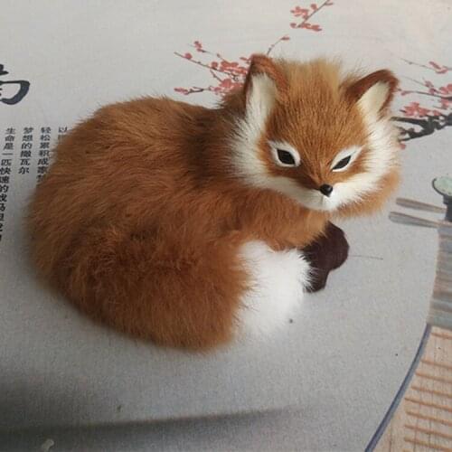 Creative simulation fox model polyethylene&fur yellow fox doll about 16x11.5x13cm 2079