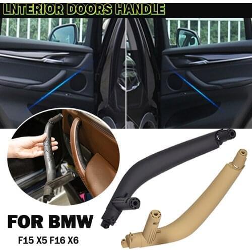 LHD RHD For BMW F15 X5 F16 X6 2014-2018 Beige Black Car Interior Inner Door Handle Panel Pull Trim Cover