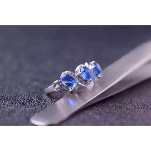 Best Gift Real Natural Fashion Natural And Real Kyanite Ring 925 sterling silver Fine jewelry Kyanite Ring