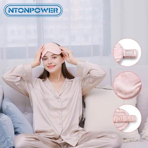 Hot Eye Mask, USB-Magnet NTONPOWER Silk Eye Mask, Heated by USB Power, Washable, Timing, Reusable for Sleep and Dry Eye- Pink