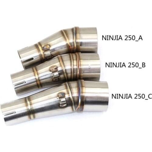 Motorcycle Modified Exhaust Middle Pipe Interface NINJIA 250 Middle Section Link Pipe Bend Pipe Adapter Stainless Steel
