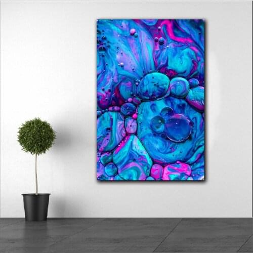 Fashion Abstract Blue Art Wall Posters And Prints Black And White Wall Art Canvas Paintings Wall Picture For Living Room