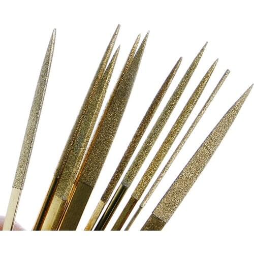 New 10Pcs Titanium Diamond Coating Needle Flat File Set Metal Working Craft Tool A0KF