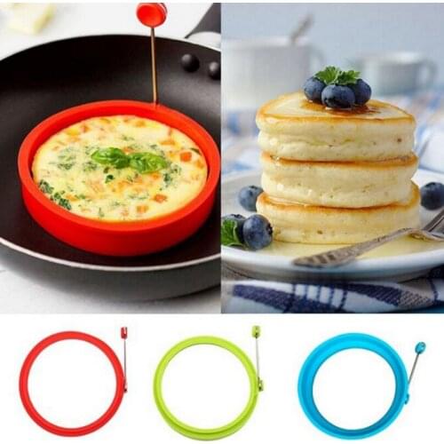 New Silicone Fried Egg Pancake Ring Omelette Fried Egg Round Shaper Eggs Mould for Cooking Breakfast Frying Pan Oven Kitchen