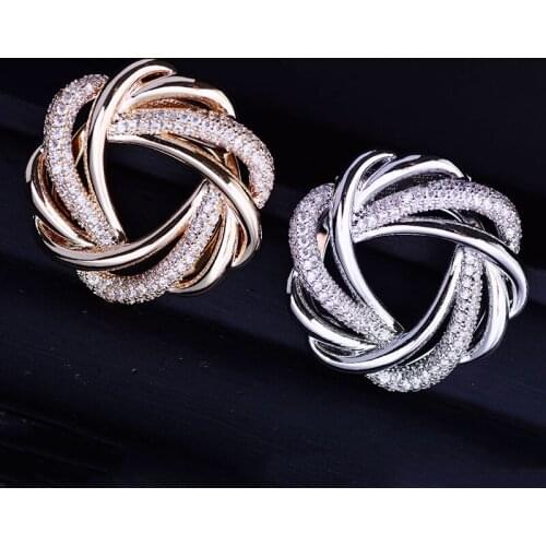 OKILY 2021 New Arrival Elegant Brooches for Women Scarf Buckle AAA Zirconia Broches Winter Coat Jewelry Accessories