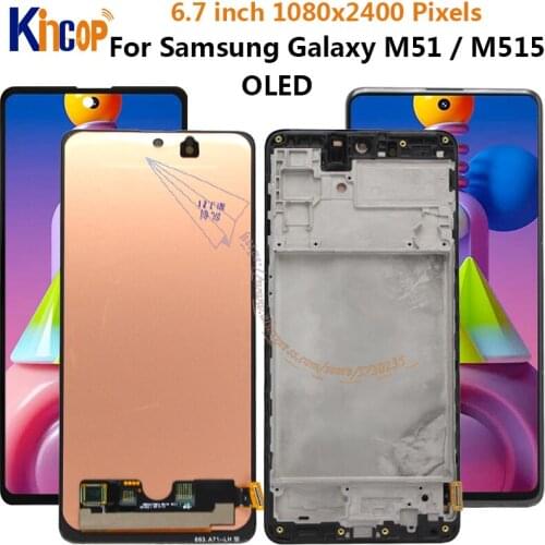 OLED Display For Samsung Galaxy M51 M515 M515F M515F/DS LCD Touch Screen Digitizer Assembly For Samsung M51 display LCD