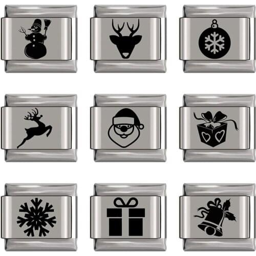 Hapiship Original Daisy Merry Christmas Present Snowflakes Elk Charm Fit 9mm Bracelet Stainless Steel Jewelry Making DJ271