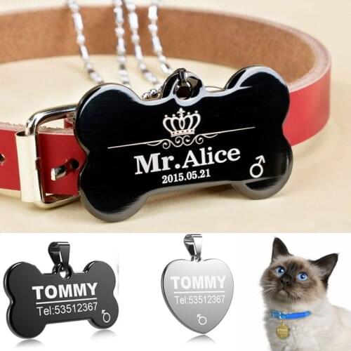 Pet Dog cat collar accessories Decoration Pet ID Dog Tags Collars Titanium material cat tag customized tag
