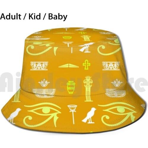 Ancient Egyptian Pattern Bucket Hat Adult kid baby Beach Sun Hats Ancient Egyptian Pattern Ancient Egyptian Patterns Art