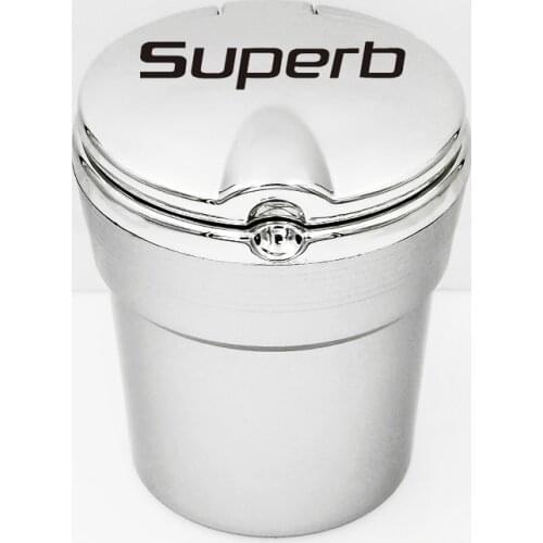 2021 For Skoda Superb 2 B6 3 Mk3 Car Ashtray Creative Personality With Led Lights Cigarette butts trash Car Interior Accessories