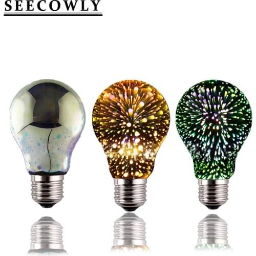 SEECOWLY Vintage Edison Bulb E27 LED Retro Lamp 3D Decoration LED Bulb Holiday Lights Novelty Christmas Tree Lamp Lamparas