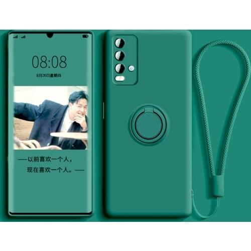 Luxury Silicone Case For Xiaomi Mi Redmi Note 10 9 Pro Max 9S 10T 9T POCO M3 F3 X3 NFC Note10 Full Covers With Ring Holder Stand