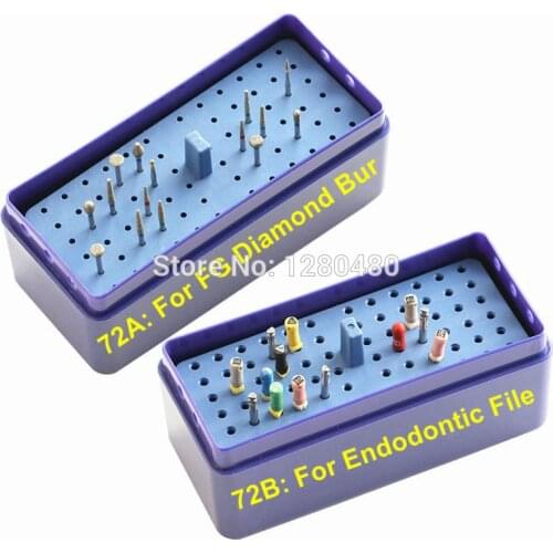 Dental Equipment 72 Holes Holder Block Diamond Burs Box Endodontic Files Reamer Gutta Autoclavable Kit Dentist Products