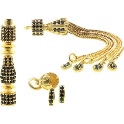 Tesbihane Special İşçilikli Zircon Cubic Zirconia İmame Tassel Set (Model-1)