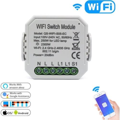 Tuya Wifi Smart Switch Module 1/2Way 220V-240V Power Meter Wireless Switch Module Smart Life Control With Alexa Google Home