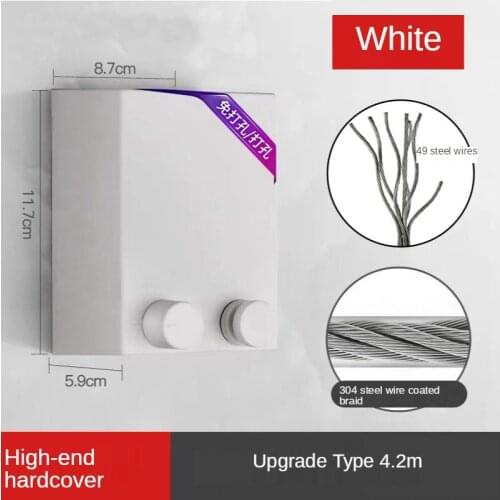 Clothesline Free Punching Indoor Household Invisible Telescopic Drying Rack Hotel Balcony Wall-mounted Clothes Drying Rope