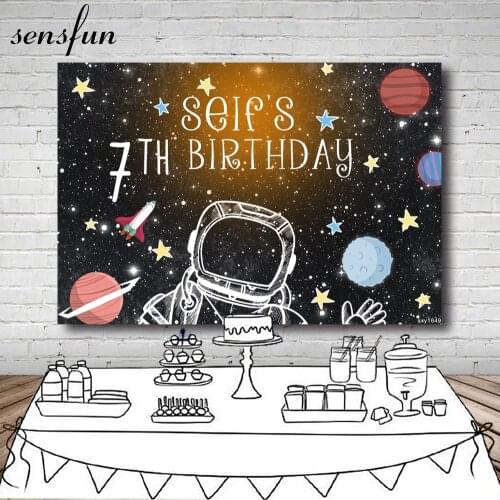 Sensfun Starry Sky Moon Earth Outer Space Backdrop For Photo Studio Birthday Party Photography Backgrounds 7x5FT