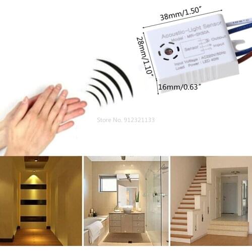 1PC Light Sensor Switch Detector Sound Voice Sensor Intelligent Auto on Off Smart Home Control for Corridor Bath Warehouse Stair