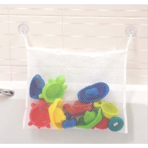1pc Baby Bath Toy Storage Mesh Bag With Suckers Bath Bathtub Doll Organizer Suction Bath Toy Stuff Net Kids Bathtub Toy Mesh Bag