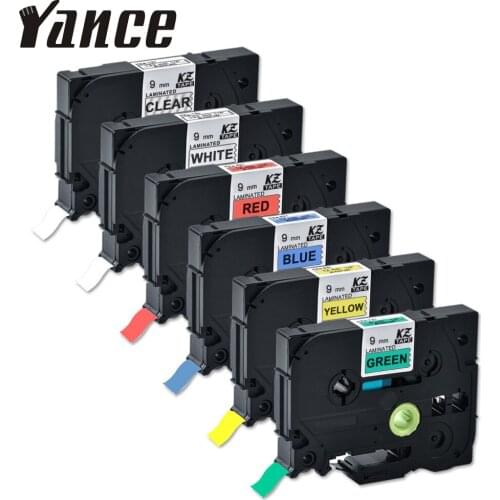 1PCS label tapes tze 221 Compatible For Brother label maker tape 9mm Black on white tze tape tze-221 tze-121 laminated tapes