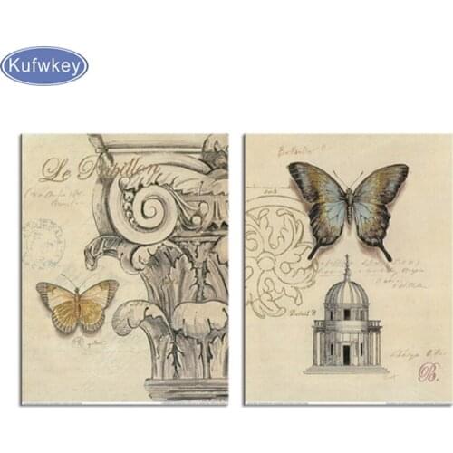 2pcs/set,Classical butterfly decorative picture,DIY Diamond Embroidery,diamond mosaic,diamond painting cross stitch decor gift
