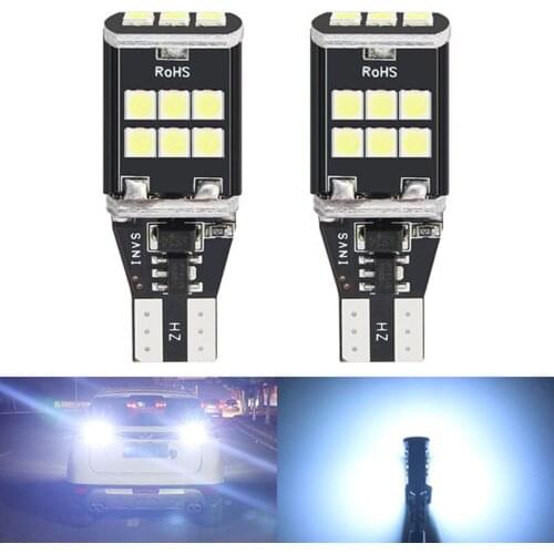 2PCS T15 LED Canbus 3030 15SMD Car LED Lights 12V 912 921 906 902 W16W LED White Auto Backup Reverse Lights Tail Lamp Wholesale