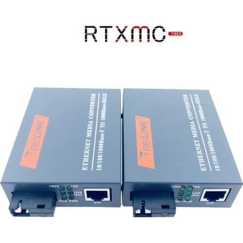 3 pairs HTB-GS-03 Gigabit Fiber Optical Media Converter 10/100/1000Mbps Single Mode Single Fiber SC Port With mini Power Supply