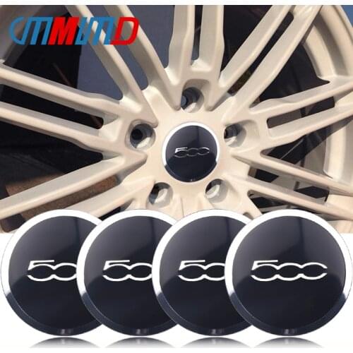 4pcs 56mm Car 500 Emblem Tire Wheel Center Rim Hub Caps Covers Stickers For FIAT 124 125 125 500 695 OT2000 Coupe mm Abarth