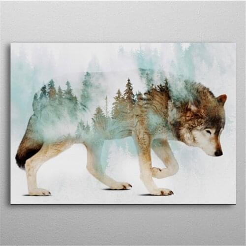 Animals 5d Diy Diamond Painting Cross Stitch Wolf & Forest Diamond Embroidery Full Mosaic Gifts Home Decor Arts Wall Sticker