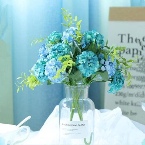 Free Shipping Hydrangea Artificial Flower Bouquet Vase Wedding Bride Hand Holding Simulated Rose Flower Bridesmaids Hand Flower