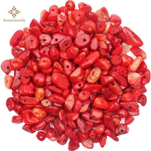Stone Beads Natural Irregular Red Coral Gravel Chip Beads For Jewelry Making DIY Bracelet Necklace Wholesale