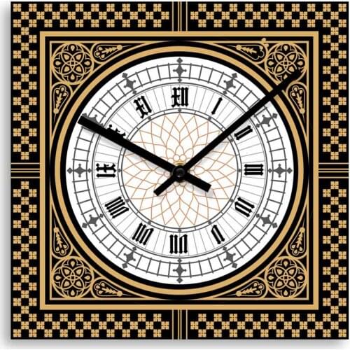 Dial Victorian Clock Big Ben Silent Move Square Wall Clock For Living Room Bedroom Great Britain Retro Décor Watch London Gift
