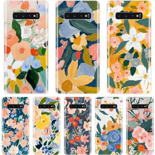 Phone Case For Samsung Galaxy S10 Plus 5G 10E Aesthetic Flower Floral Silicone Soft Back Cover For Samsung Galaxy Note 10 Pro