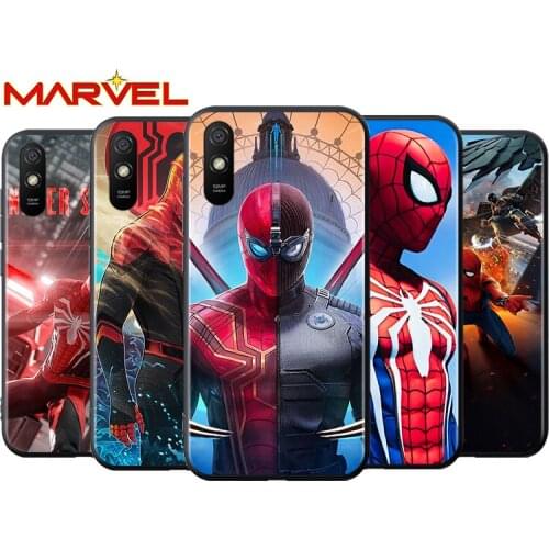 Marvel Spiderman hero for Xiaomi Redmi 10X Pro 9C 9A 9T 9 GO K40 K30 Ultra K20 8 7 S2 6 5 4X Pro Soft Black Phone Case