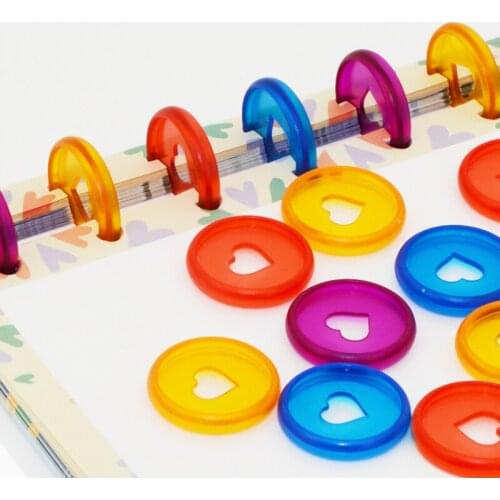 28mm Heart Notebook Plastic Disc Binding Mushroom Hole Discs Binder Button For Assemble Diary Disc Buckle School Office Supplies
