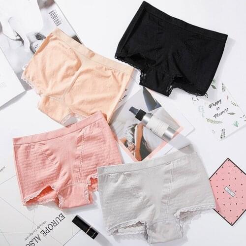 Stretch Lace Briefs Lingerie Women Boxer Shorts French Panties Seamless Breathable Underwear Comfortable Soft Shorts Lady