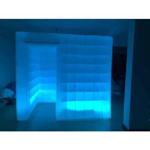 FUNWORLD Inflatable Photo Booth Enclosure with Inner Air Blower and Remote Controller, two door