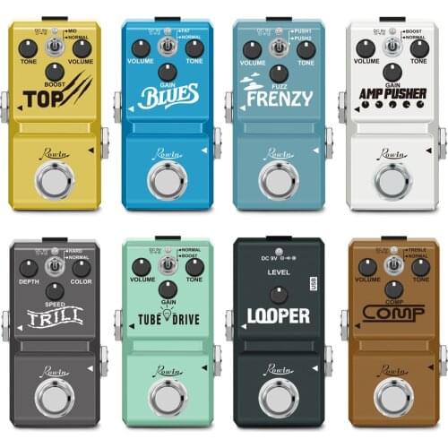 Rowin Guitar Pedals Booster Overdrive Fuzz Tremolo Distortion Effect Pedals for Electric Guitar and Bass